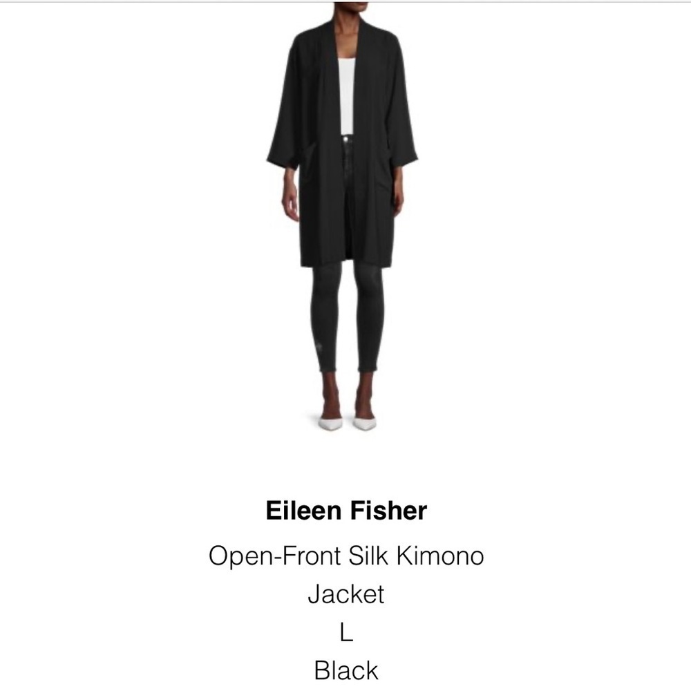 Eileen Fisher Black Kimono Jacket